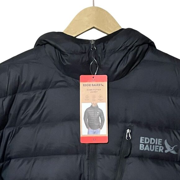 Eddie Bauer Black Puffer Jacket with High Collar and Insulation - Picture 5 of 10